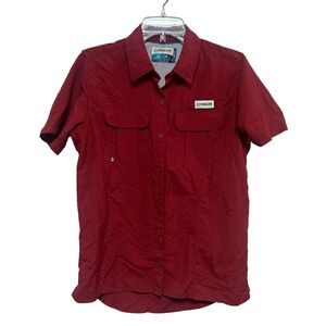 Magellan Outdoors‎ Red Fishing Shirt Angler Fit Mesh Back Vented Short Sleeve